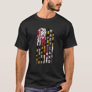 Maryland American Flag Home State of Maryland Flag T-Shirt
