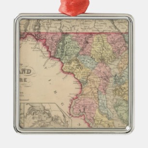 Maryland and Delaware 2 Metal Ornament