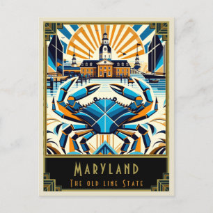 Maryland   Art Deco Postcard