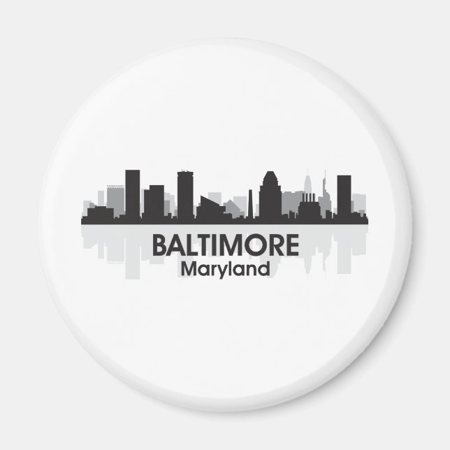 Maryland Baltimore Skyline Magnet (Front)