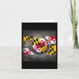 Maryland Baseball Player Design With State Flag Ar Card