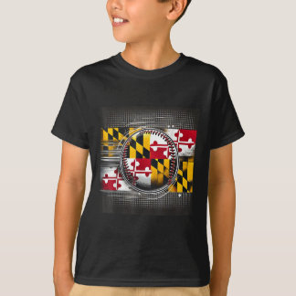 Maryland Baseball Player Design With State Flag Ar T-Shirt