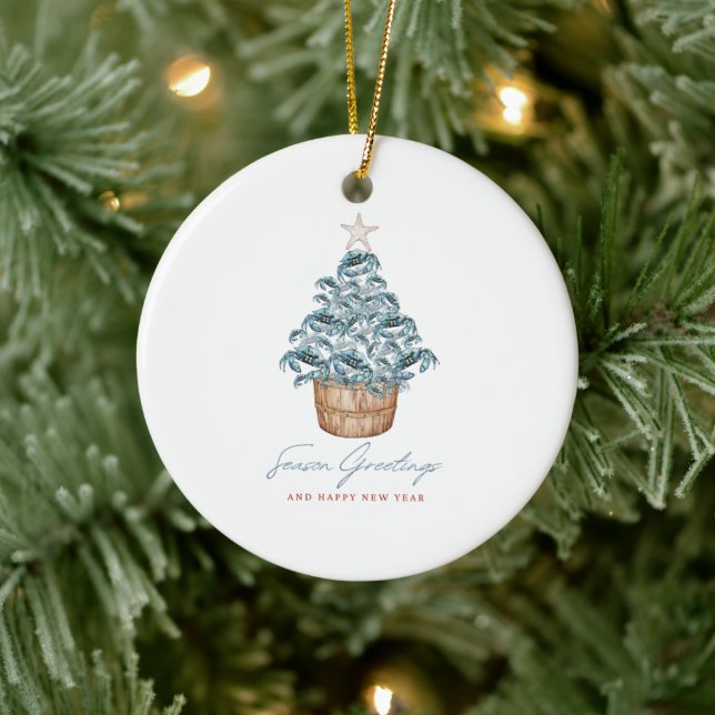 Maryland Blue Crab Christmas Tree Ceramic Ornament (Tree)