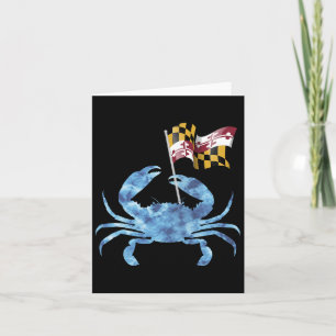 Maryland Blue Crab Flag Of Maryland Family Vacatio Card