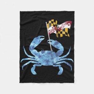 Maryland Blue Crab Flag Of Maryland Family Vacatio Fleece Blanket