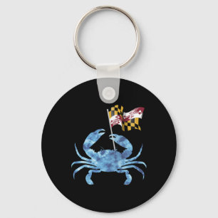 Maryland Blue Crab Flag Of Maryland Family Vacatio Keychain