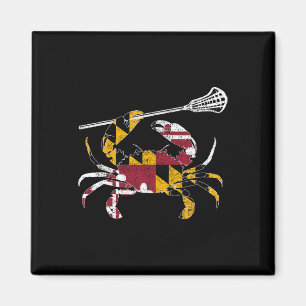 Maryland Blue Crab Lacrosse Lover Tee Flag Of Mary Magnet