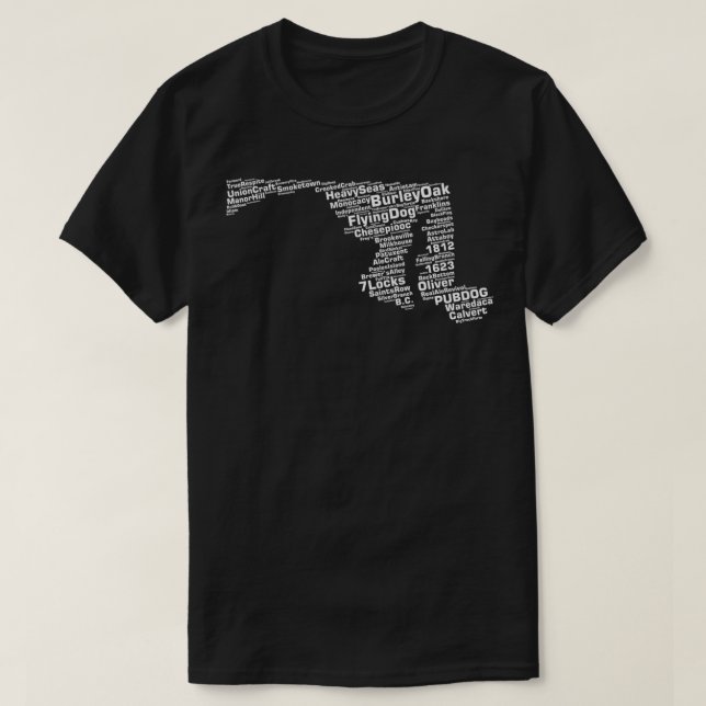 Maryland Breweries  T-Shirt (Design Front)