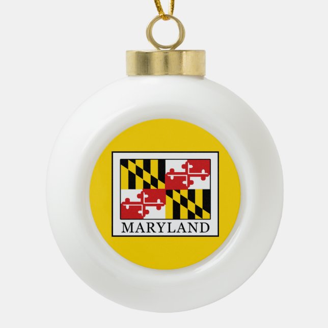 Maryland Ceramic Ball Christmas Ornament (Front)