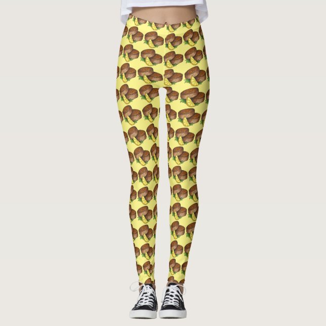 Maryland Crab Cake Crabs Crabcake Seafood Lemon Leggings (Front)