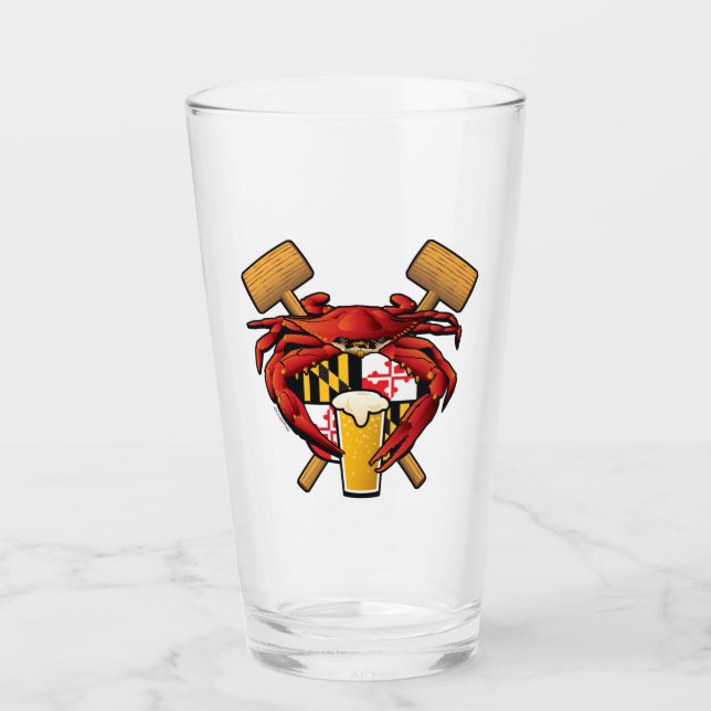 Maryland Crab Feast Crest Glass (Front)