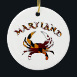 Maryland Crab Flag Ceramic Ornament<br><div class="desc">Maryland Crab Flag</div>