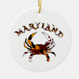 Maryland Crab Flag Ceramic Ornament