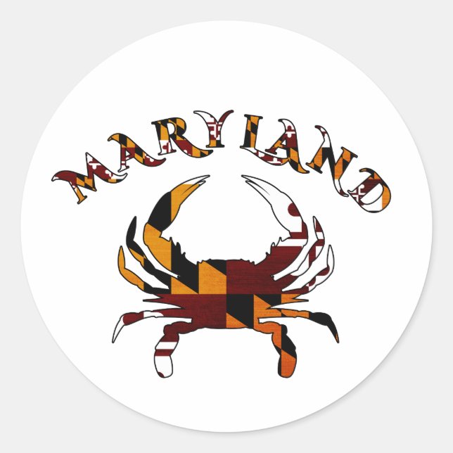 Maryland Crab Flag Classic Round Sticker (Front)