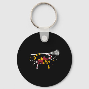 Maryland Crab Lacrosse Boys Stick Lax Sister Broth Keychain