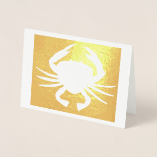 Maryland Crab Metallic Silhouette Beach Seafood Foil Card
