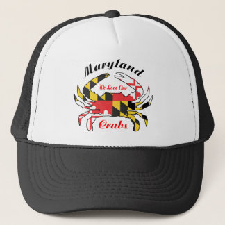Maryland crab state flag trucker cap hat