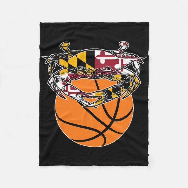 Maryland Crab State Pride Flag Gift - Bysketbyll A Fleece Blanket (Front)