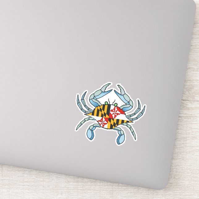 Maryland crabe drapeau autocollant (Détail)