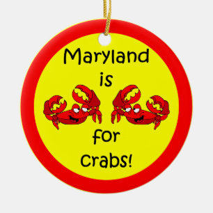 Maryland crabs ceramic ornament
