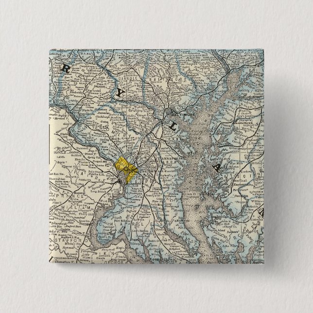 Maryland, DC, and Delaware 2 Inch Square Button (Front)