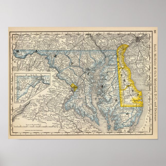 Maryland, DC, and Delaware Poster (Front)