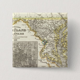 Maryland, Delaware 2 Inch Square Button