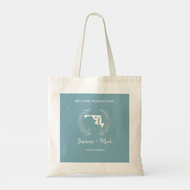 Maryland Destination Wedding Welcome Tote Bag (Back)