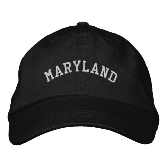 Maryland Embroidered Adjustable Cap Black (Front)