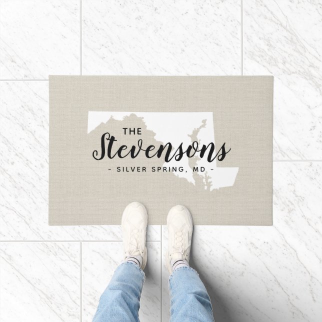 Maryland Family Monogram State Doormat (Indoor)