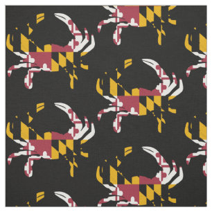 Maryland Flag Blue Crab Pattern Fabric