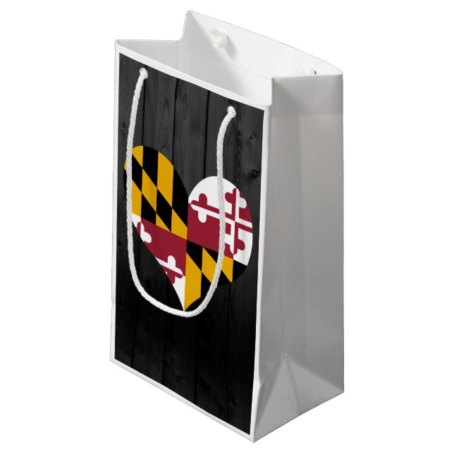 Maryland flag coloured small gift bag (Front Angled)