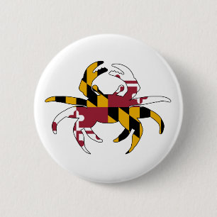 Maryland Flag Crab 2 Inch Round Button