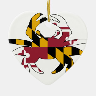 Maryland Flag Crab Ceramic Ornament