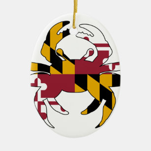 Maryland Flag Crab Ceramic Ornament