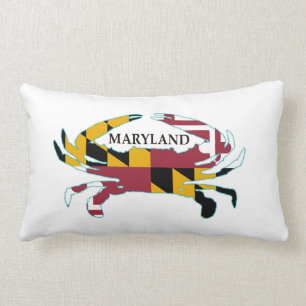 Maryland Flag Crab Throw Pillow
