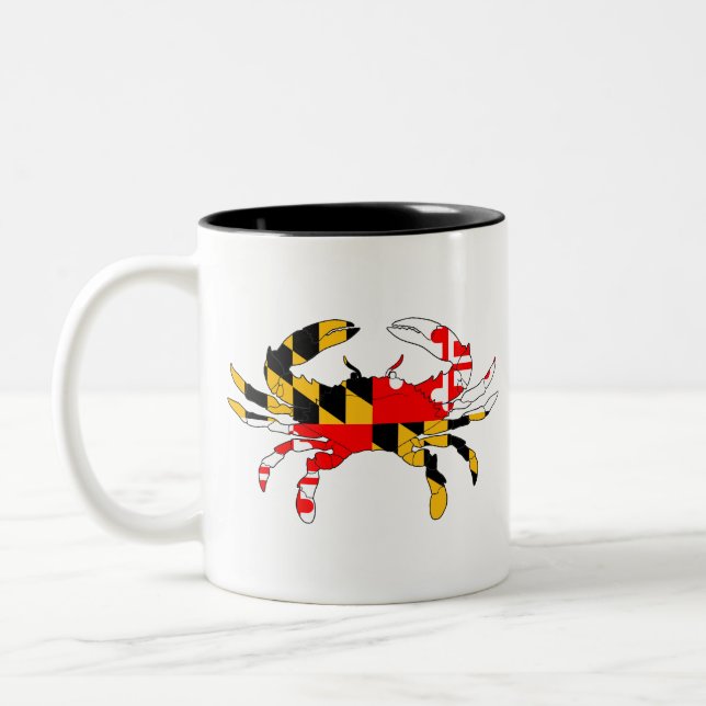Maryland Flag Crab Two-Tone Coffee Mug (Left)