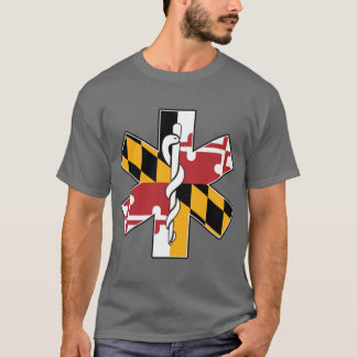 Maryland Flag EMS Emergency Medical Services for E T-Shirt