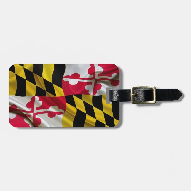 Maryland Flag Fabric Luggage Tag (Front Horizontal)