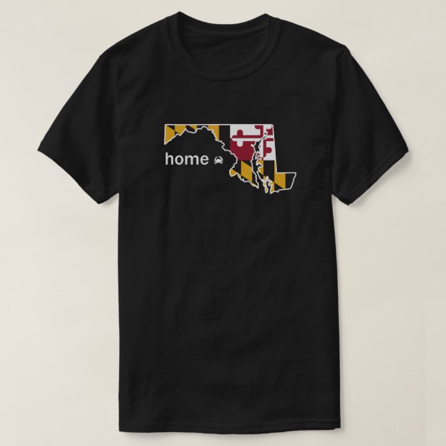 Maryland flag home (w/crab) t-shirt (Design Front)