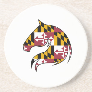 Maryland Flag Horse Head Paper Playes Coaster