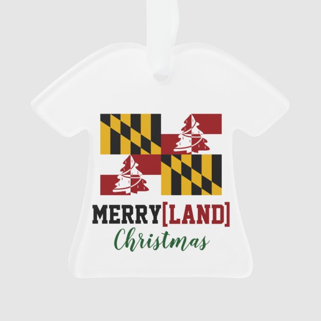 Maryland Flag Humourous Xmas Tree Ornament (Front)