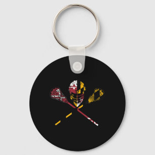 Maryland Flag Lacrosse Boys Men's Women's College Keychain