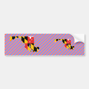 Maryland Flag Map Bumper Sticker