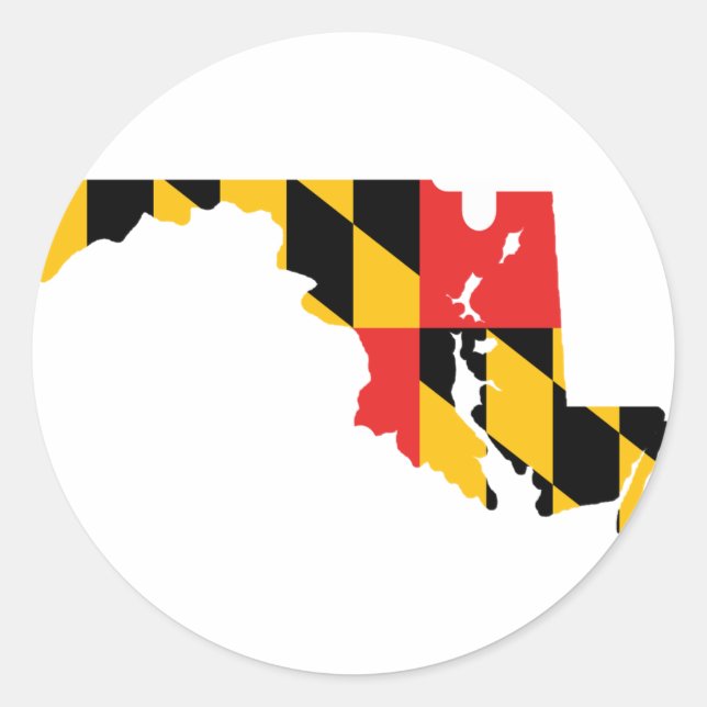 Maryland Flag Map Classic Round Sticker (Front)