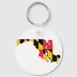 Maryland Flag Map Keychain