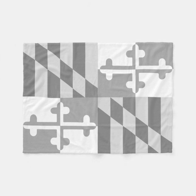 Maryland Flag Monochromatic blanket-*CUSTOMIZABLE* Fleece Blanket (Front (Horizontal))