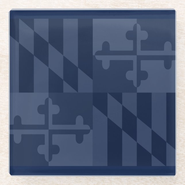 Maryland Flag Monochromatic coaster - navy blue (Front)