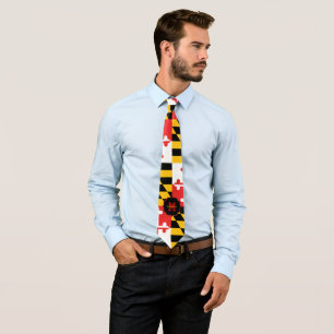 Maryland Flag Monogram Personalized Neck Tie