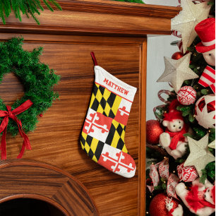 Maryland Flag Personalized Small Christmas Stocking